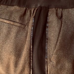 Brown Wool Black Trimmed Tuxedo pants